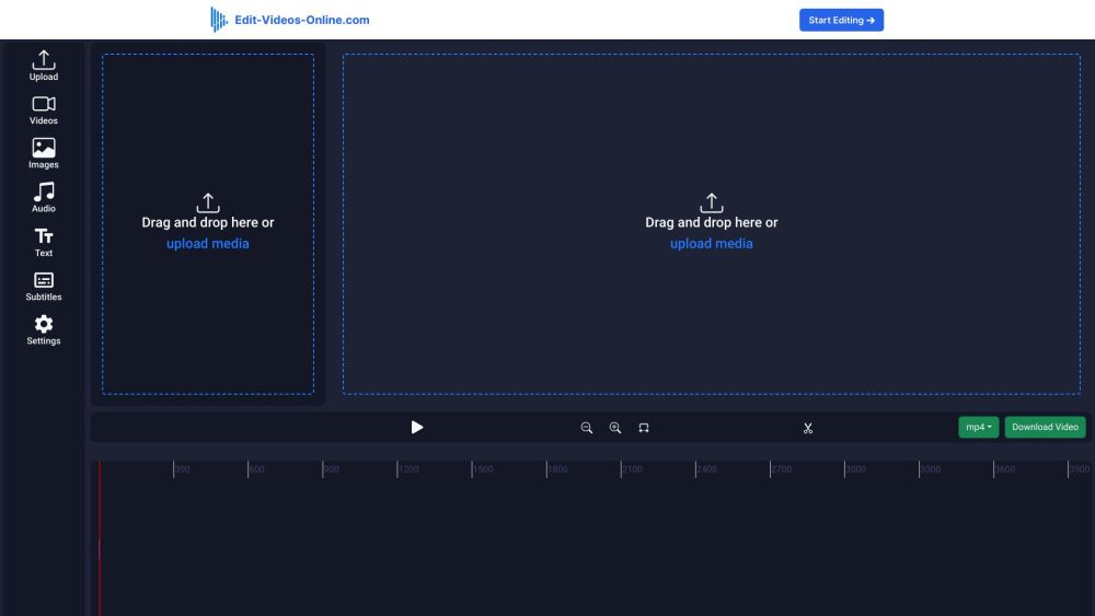 Edit Videos Online website screenshot