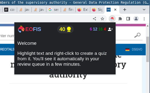 Eofis Extension website screenshot