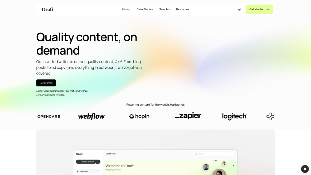 Draft Co website screenshot
