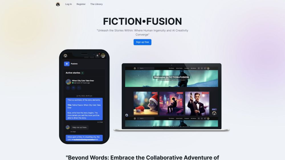 Fiction Fusion website screenshot