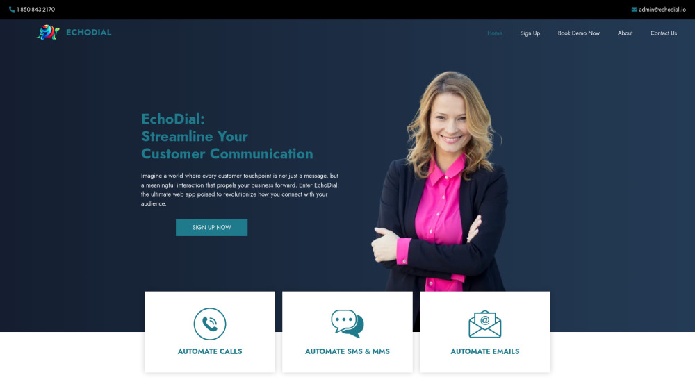 Echodial website screenshot
