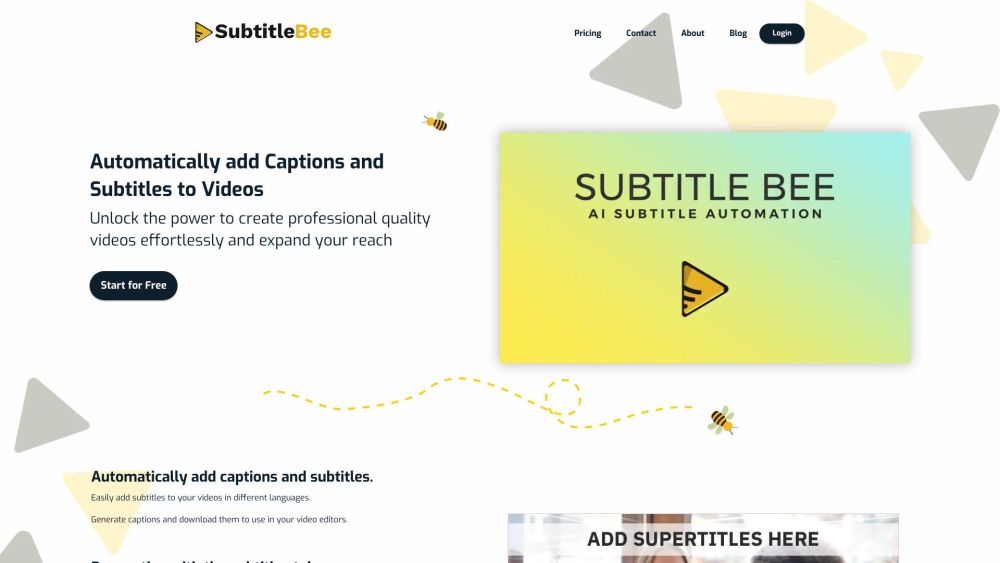 Subtitlebee Com website screenshot