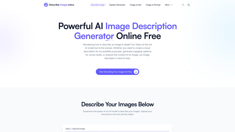 DescribeImage website screenshot