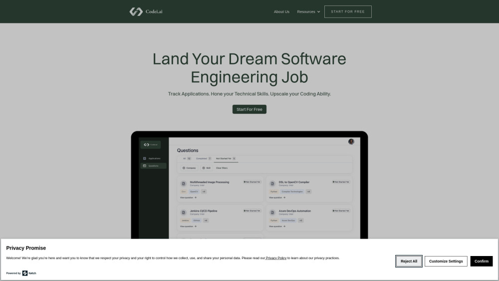 Codei Ai website screenshot