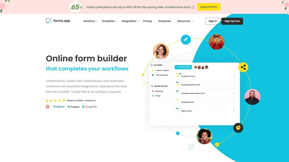 Forms App website screenshot