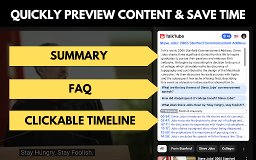 Talktube Youtube Ai Companion website screenshot