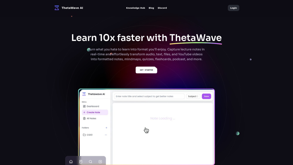 Thetawave Ai website screenshot