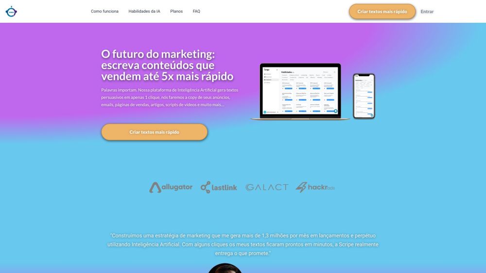 S website screenshot