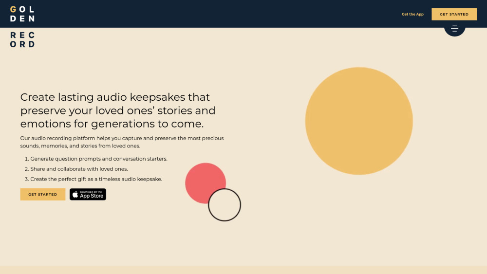 Golden Record website screenshot