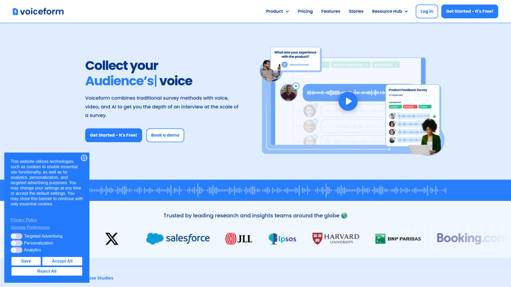 Voiceform website screenshot