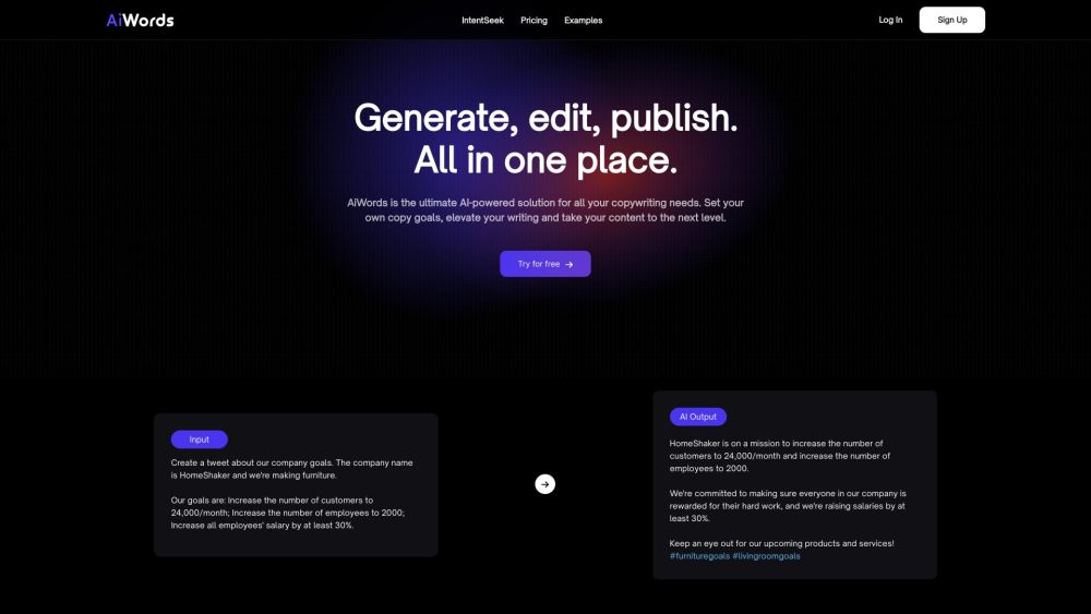 Aiwords Io website screenshot