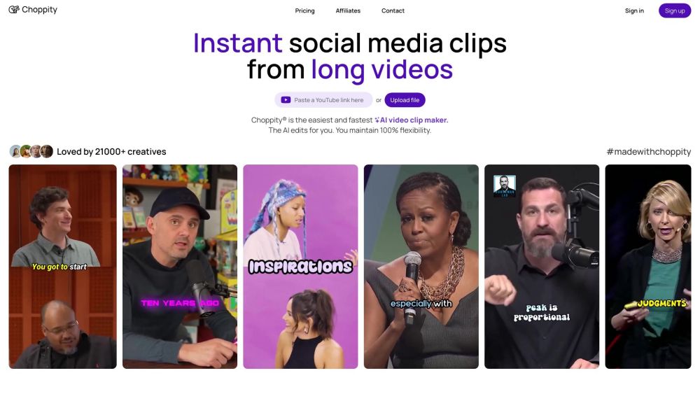 Choppity website screenshot