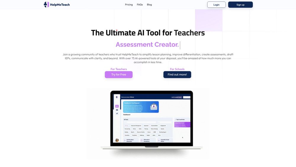 Helpmeteach Ai website screenshot