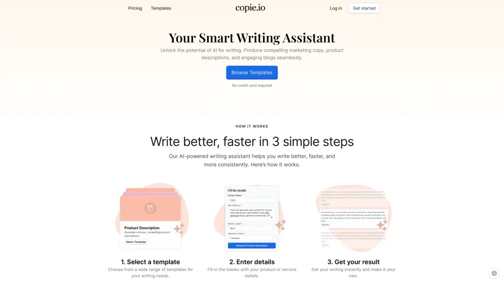 Copie website screenshot
