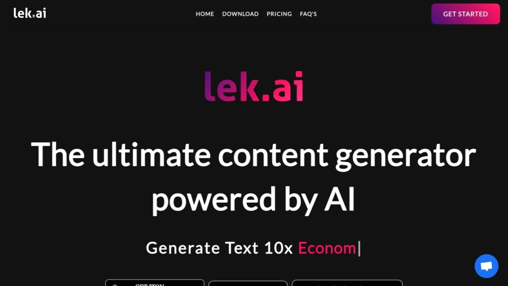 Lek website screenshot