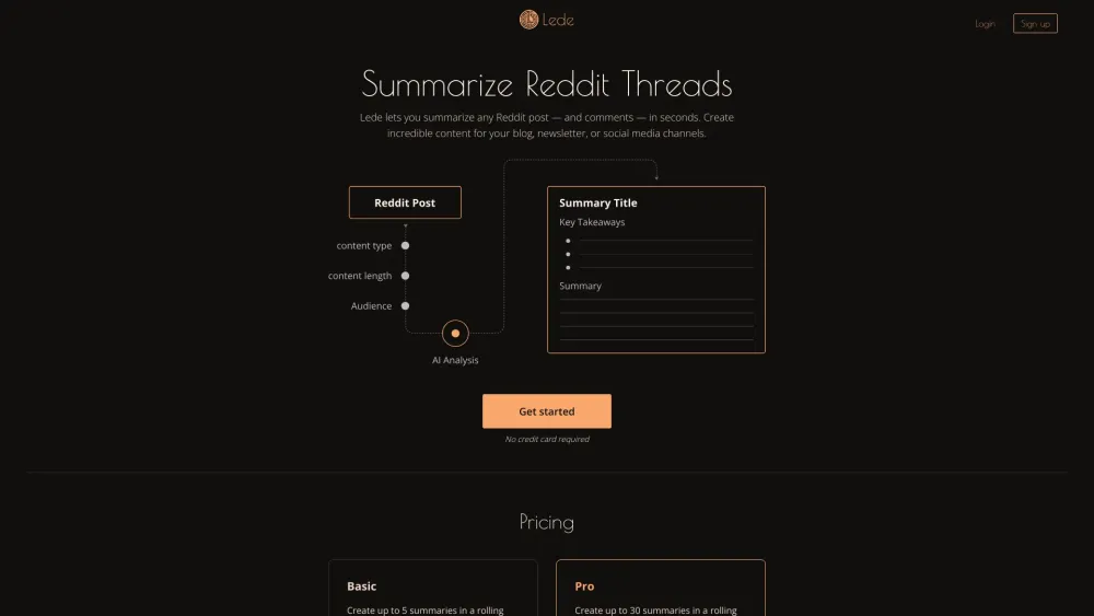 Lede website screenshot