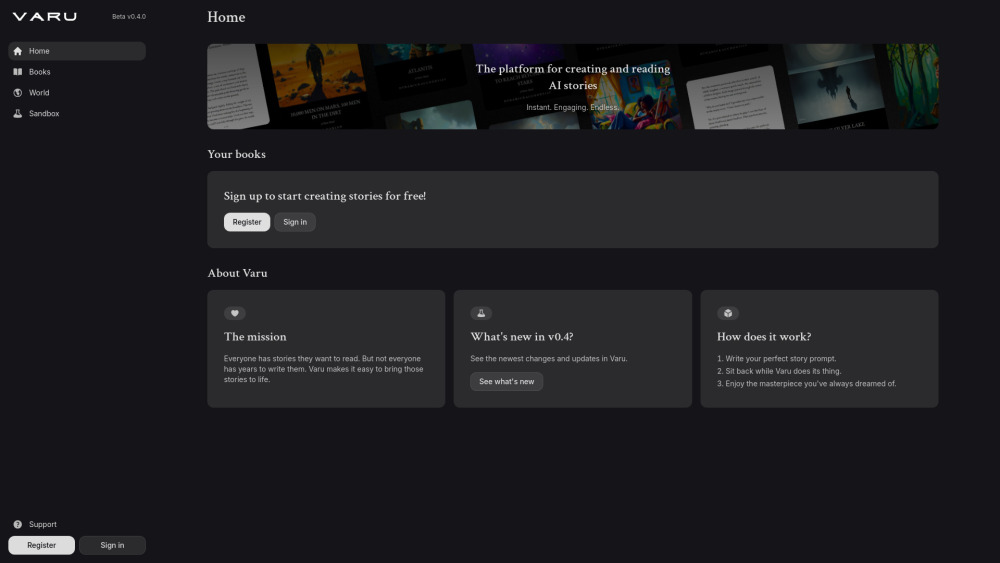 Varu Ai website screenshot