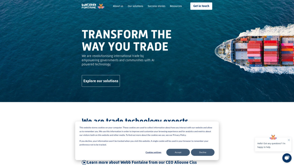 Webbfontaine Com website screenshot