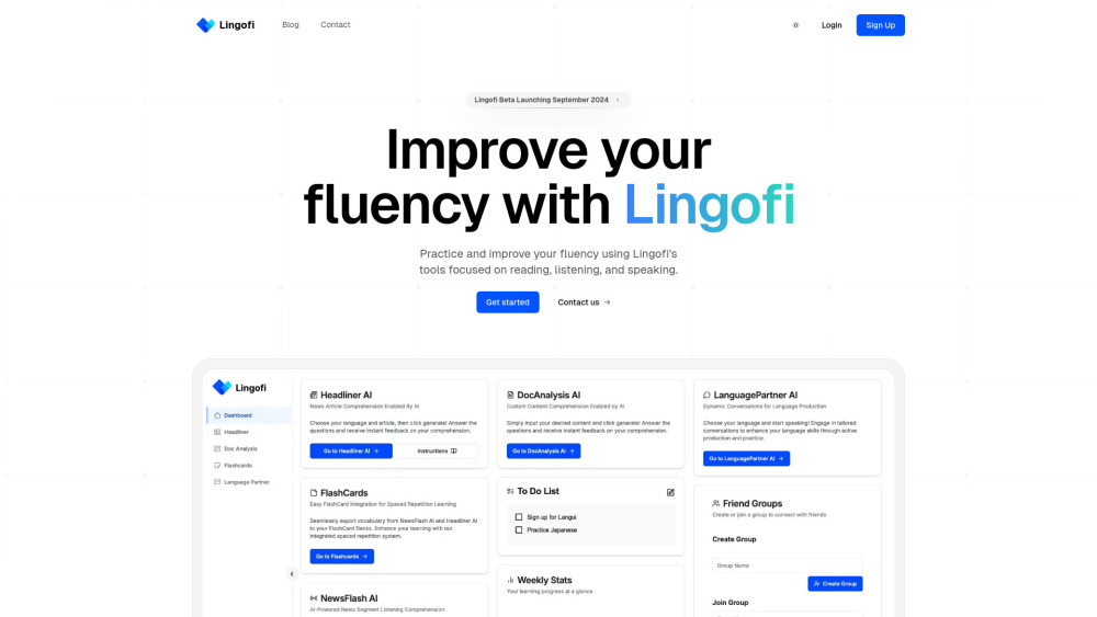 Lingofi website screenshot