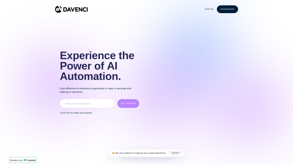 Davenci Ai website screenshot