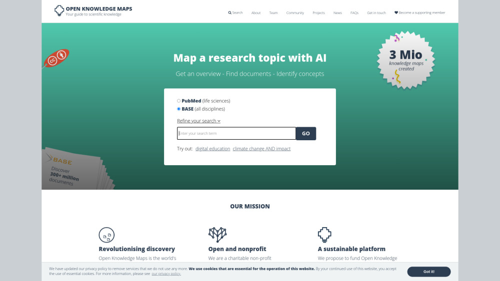 Openknowledgemaps Org website screenshot