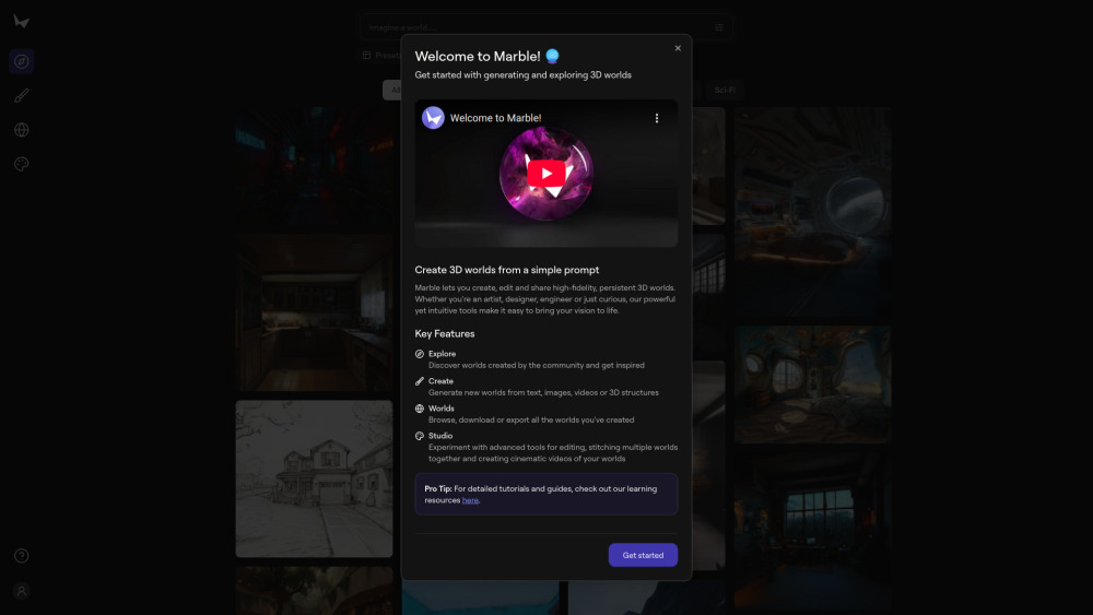 Marble website screenshot