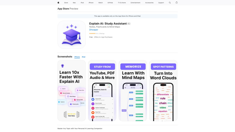 Explain Ai Notes Study Help website screenshot