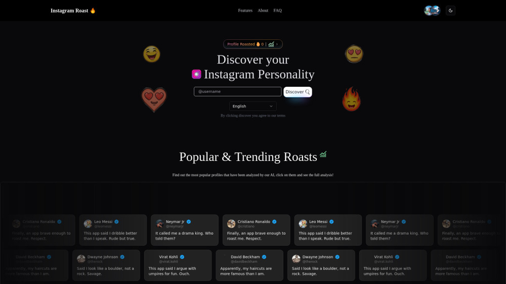 Instaroasts website screenshot