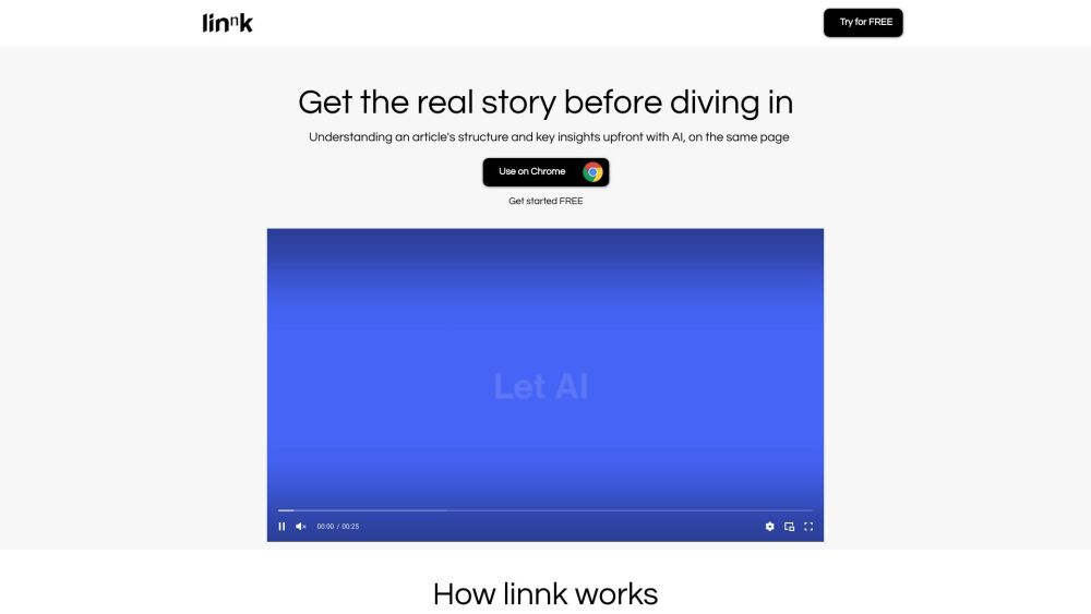 Linnk Ai website screenshot