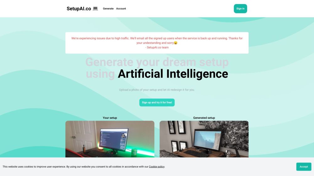 S website screenshot