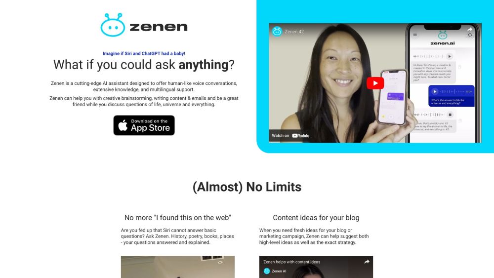 Zenen Ai website screenshot