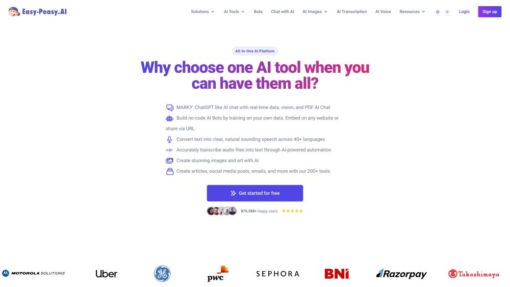 Easy Peasy Ai website screenshot