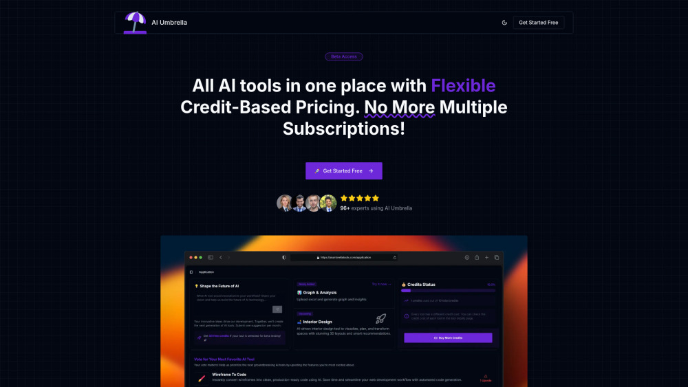 Ai Umbrella website screenshot