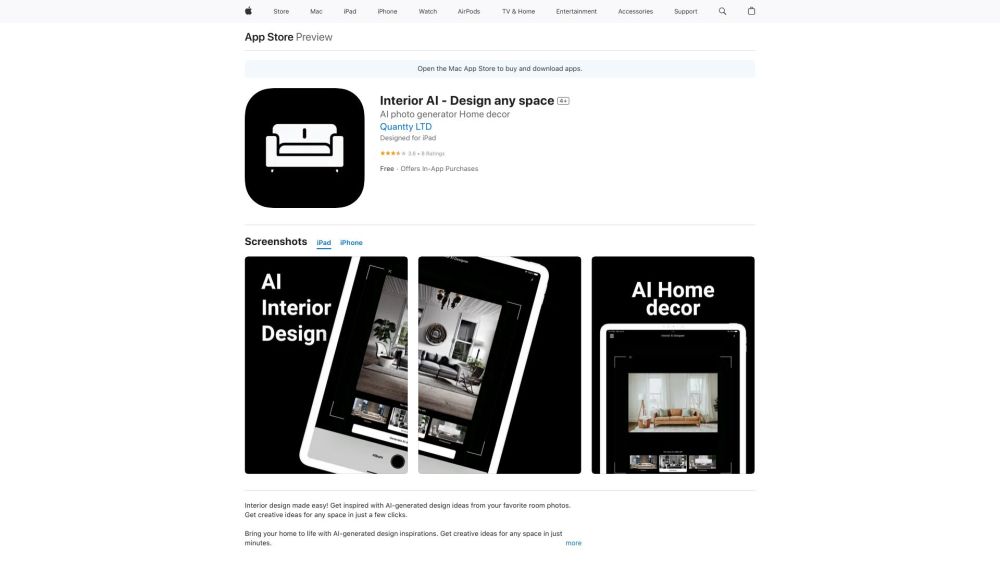 Ai Interior Design website screenshot