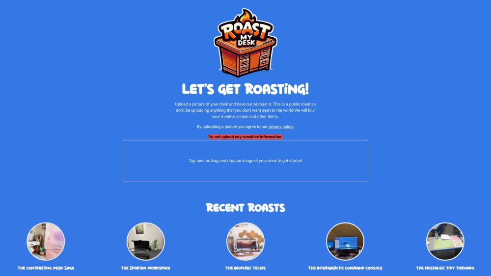 Roast My Desk website screenshot