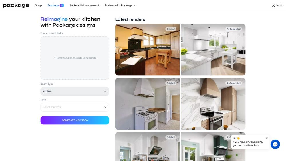 Shoppackage Ai website screenshot