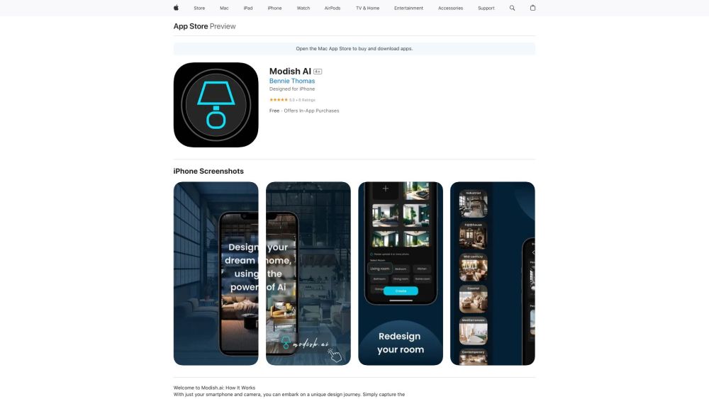 Modish Ai website screenshot
