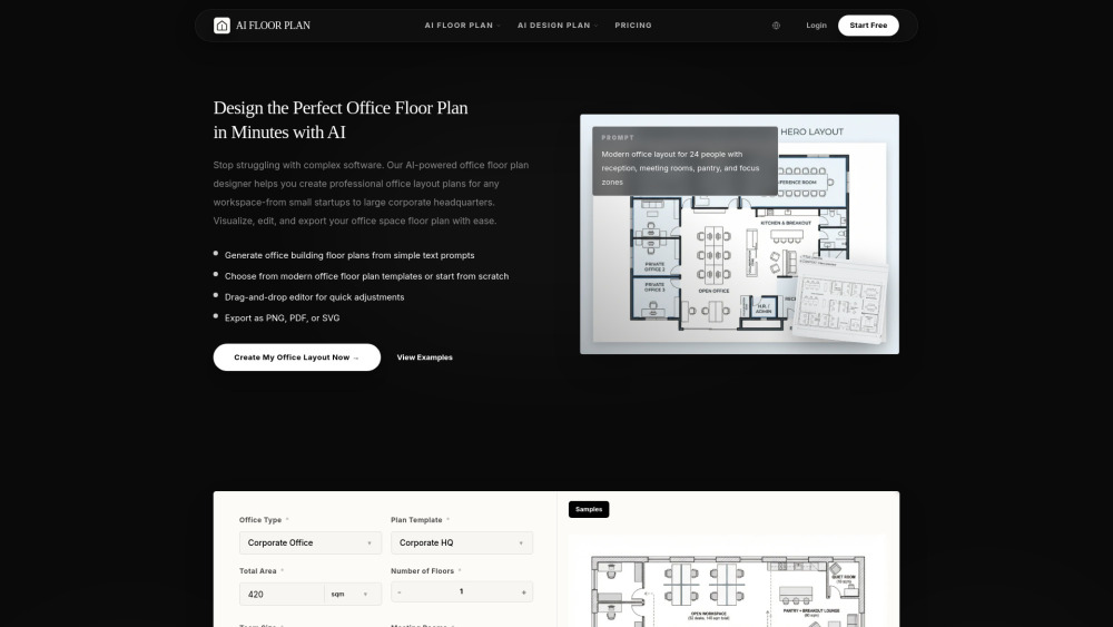 Office Floor Plan website screenshot