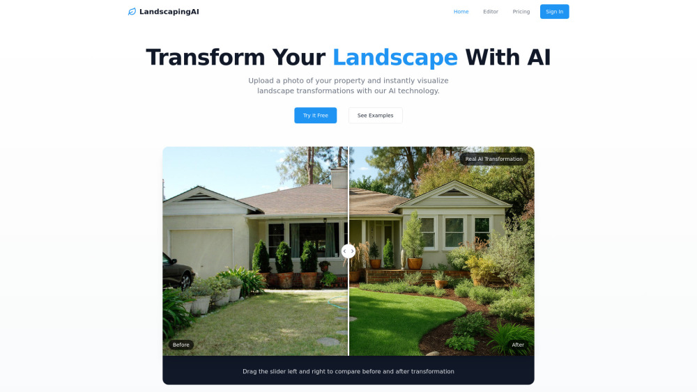 Landscapingai Site website screenshot