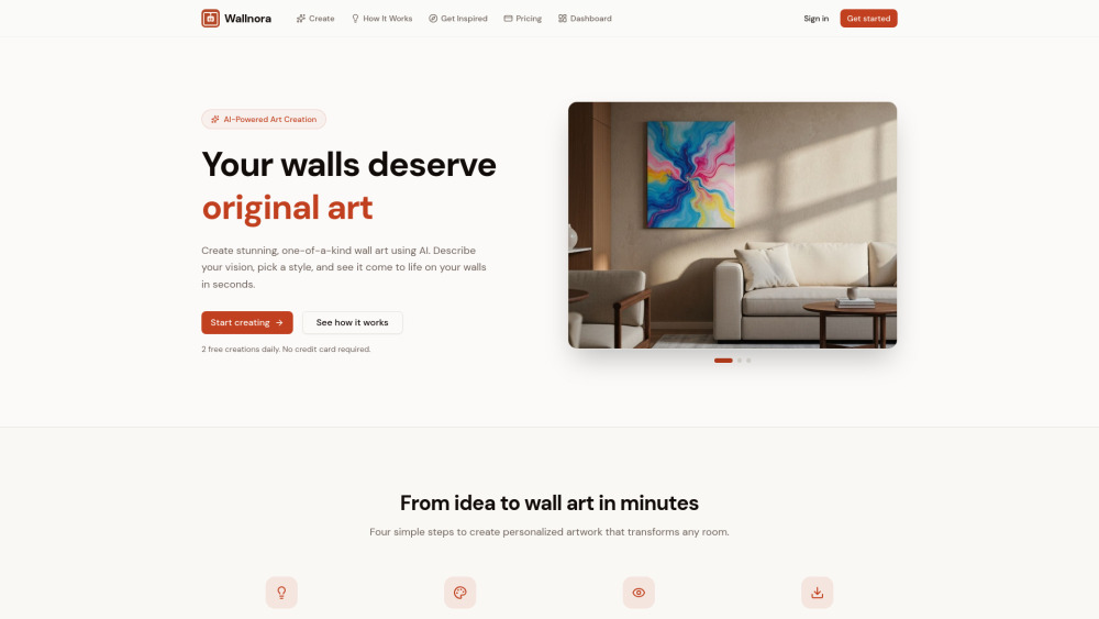 Wallnora website screenshot