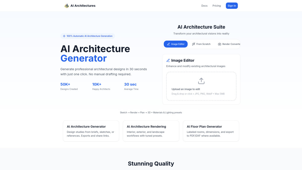 Ai Architectures website screenshot