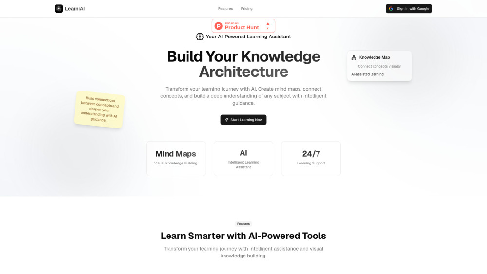 Learniai website screenshot