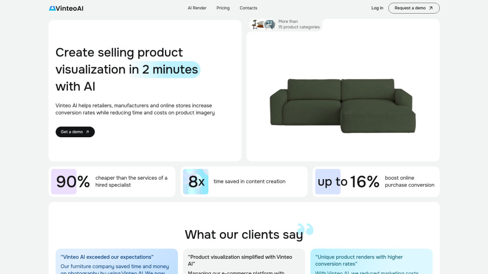Vinteo Ai website screenshot