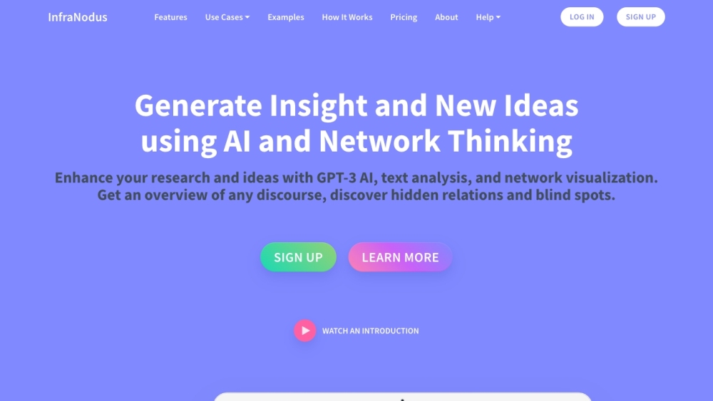 InfraNodus website screenshot