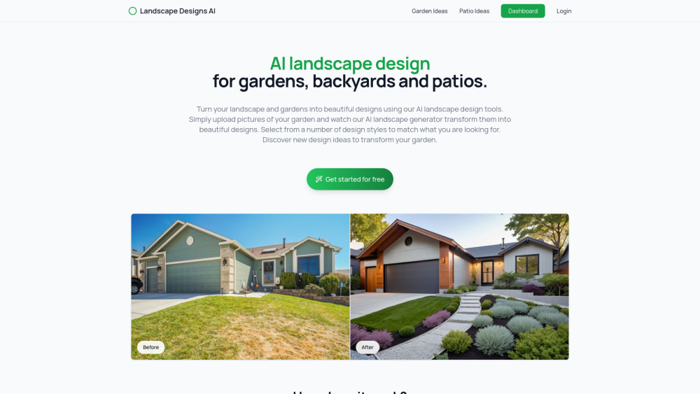 Landscape Designs Ai website screenshot