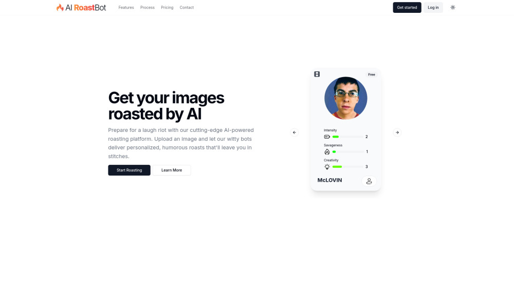 Ai Roastbot website screenshot