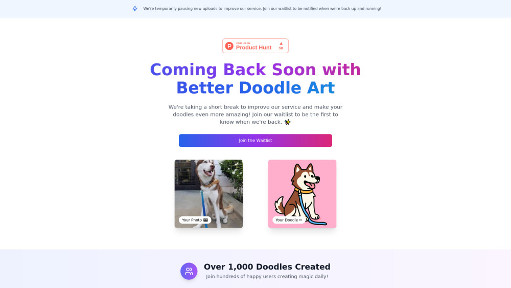 Doodlify Doodle Your Images website screenshot