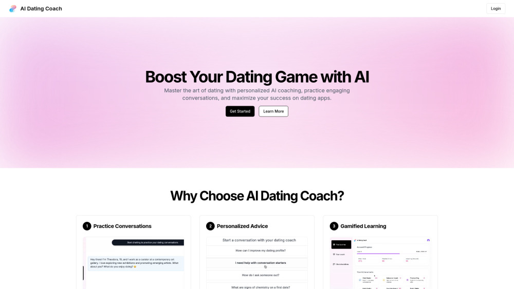 Ai Dating Coach website screenshot