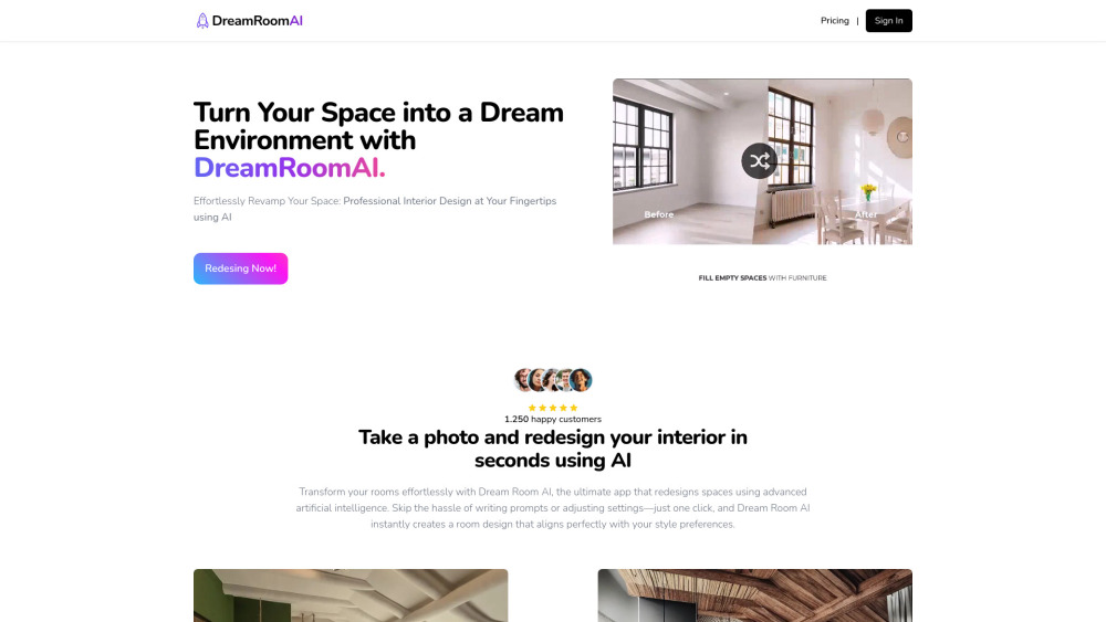 Dreamrooomai website screenshot
