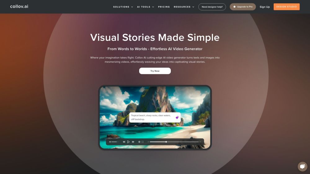 Ai Video Generator website screenshot